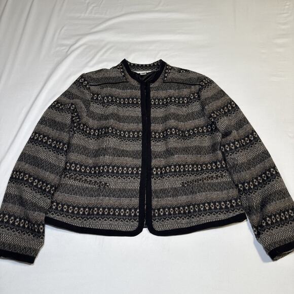 CHRISTOPHER BANKS Blazer Womens Large Wool Blend Lined Hook Closure Jacket EUC - Picture 1 of 15